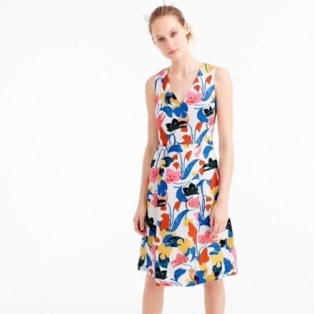 J.Crew Sleeveless A-line Dress in Morning Floral Size 2